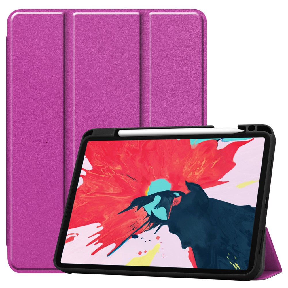 Stand Leather Tablet Case with Pen Slot for iPad Air 11 (2026) / (2025) / (2024) / Air (2022) (2020) / Pro 11 (2022) (2021) (2020) (2018) - Purple