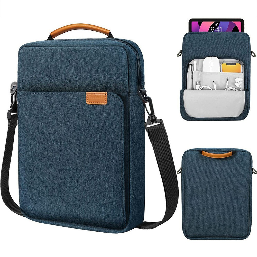 GC126 13-Inch Laptop Handbag Briefcase Tablet Storage Pouch Oxford Cloth Shoulder Bag - Blue