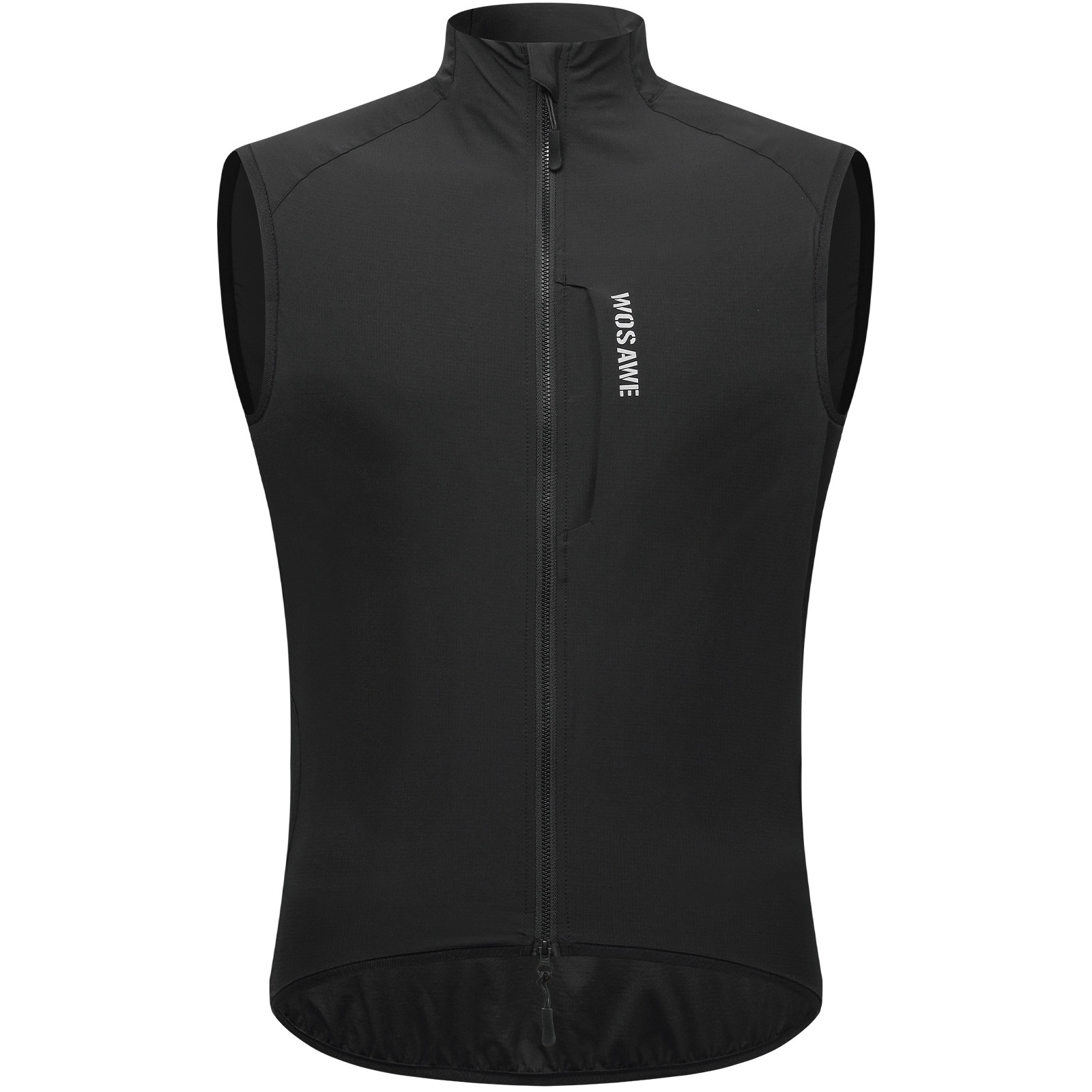 WOSAWE BE207 Cycling Vest Windproof Waterproof Sleeveless Jacket for Road Bike Running - BE217/B Black | Asian 2XL/European XL