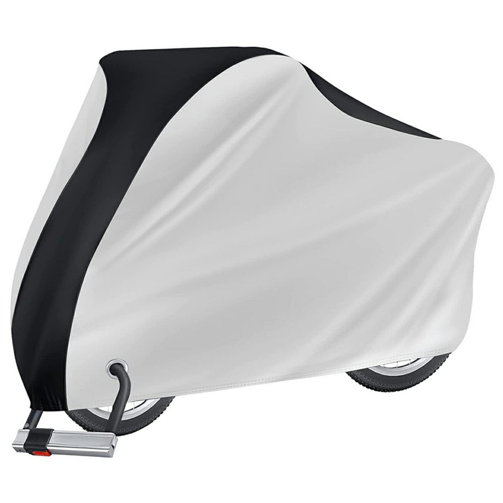 Size M 180x60x90cm Waterproof Bicycle Cover 420D Oxford Fabric UV Protection Cover - Black / Silver