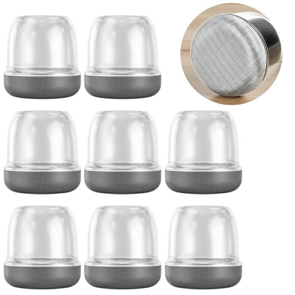 8Pcs Size XS Transparent Noise Reducing Chair Leg Covers Anti Slip Furniture Feet Protectors for Tables Stools