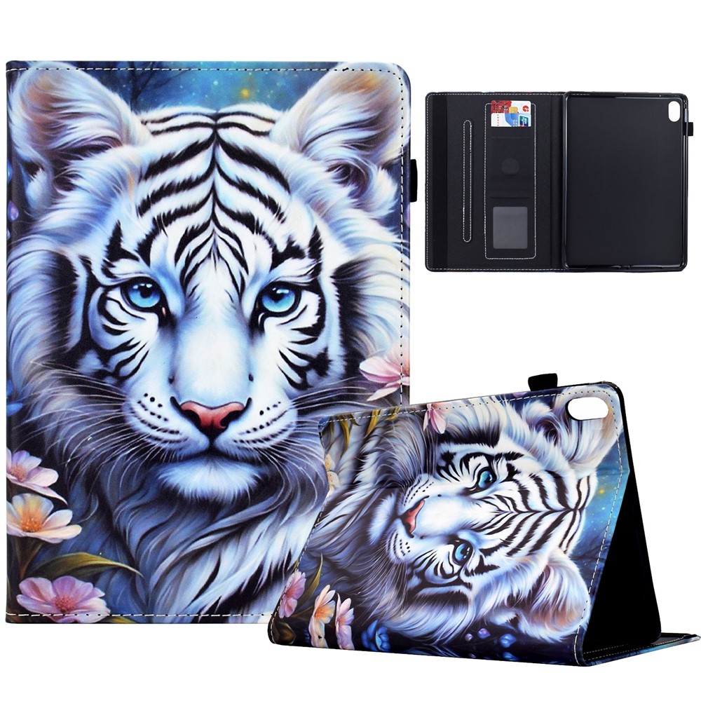 Xiaomi Redmi Pad 2 11 Case Pattern Printing Leather Tablet Cover with Card Holder - Tiger