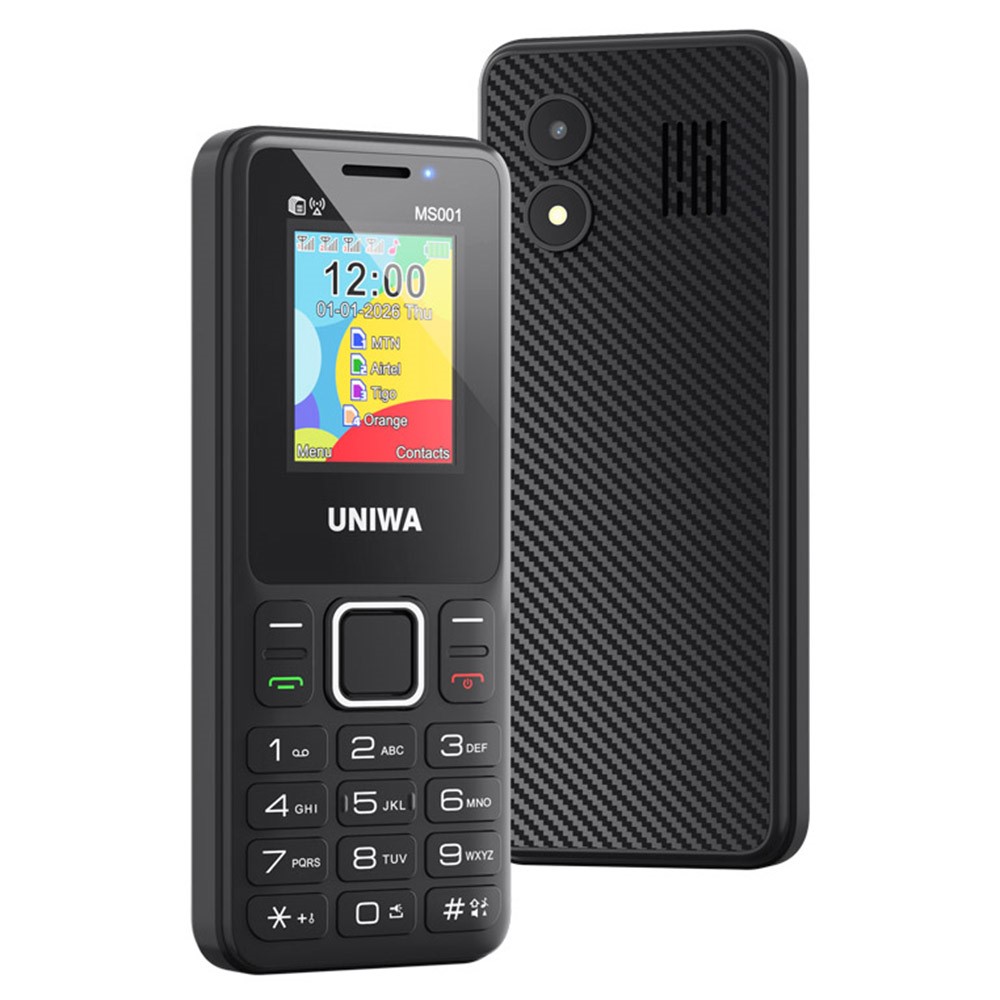UNIWA MS001 2G Feature Phone 4 SIM Cards 4 Standby 1.77 Inch TFT Screen Signal Booster Keypad Phone - Black