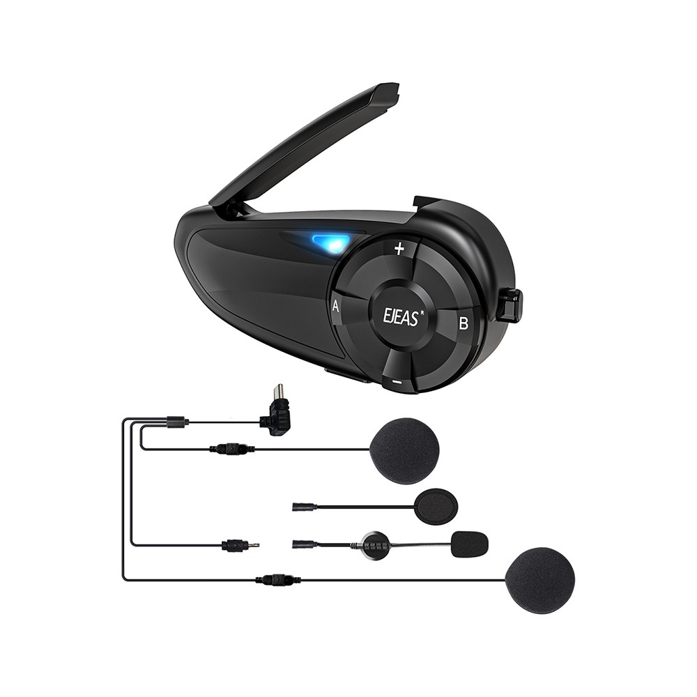 EJEAS Q7 800m Motorcycle Helmet Bluetooth Intercom CVC Noise Canceling 7-Rider Walkie and Talkie