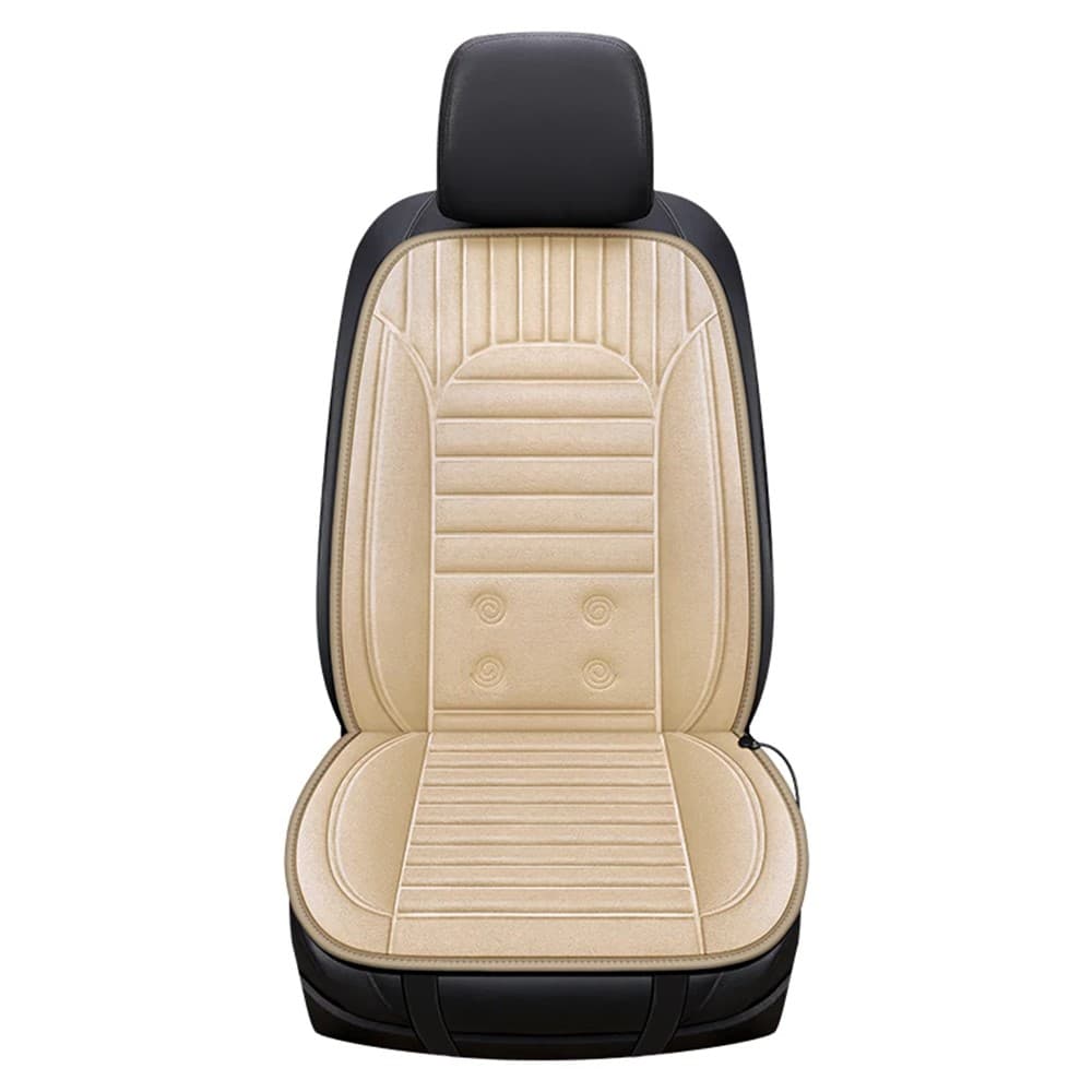 G-4S Heated Car Seat Covers Winter Heating 12V Car Seat Warmer Pad with Backrest - Beige