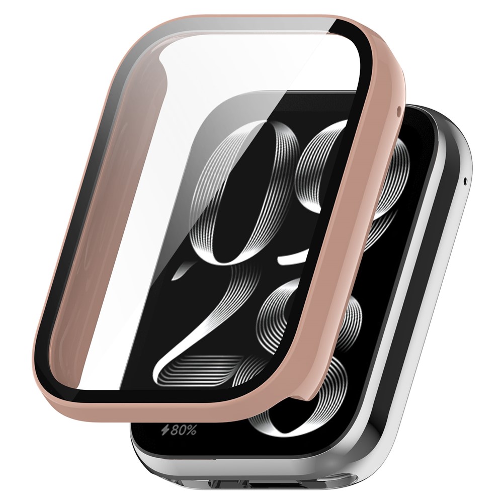 Xiaomi Smart Band 10 Pro (Standard Edition) Protective Case with Tempered Glass Screen Protector PC Watch Cover - Pink
