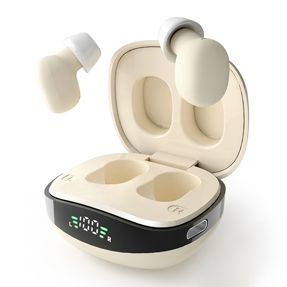 BH27 Mini TWS Bluetooth 5.3 Sleep In-Ear Earphone Touch Control Music Gaming Headset - Nude