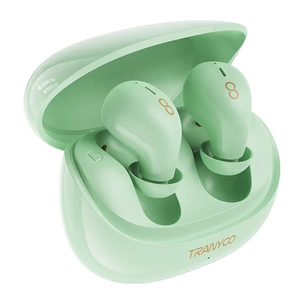 TRANYOO T-M29 Sleeping Mini TWS Bluetooth Earbuds Lightweight In-ear Music Earphones - Green