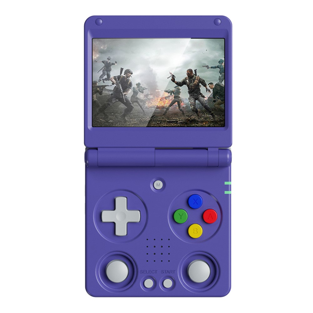 AMPOWN RG34XXSP 3.4 Inch IPS Screen Retro Handheld Game Console 64GB Foldable Wireless Gamepad, without TF Card - Blue