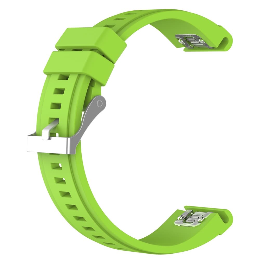 26mm Silicone Watch Strap for Garmin Fenix 6X / Fenix 5X / Fenix 3 HR / Quatix 3 / D2, Soft Adjustable Wristband - Green
