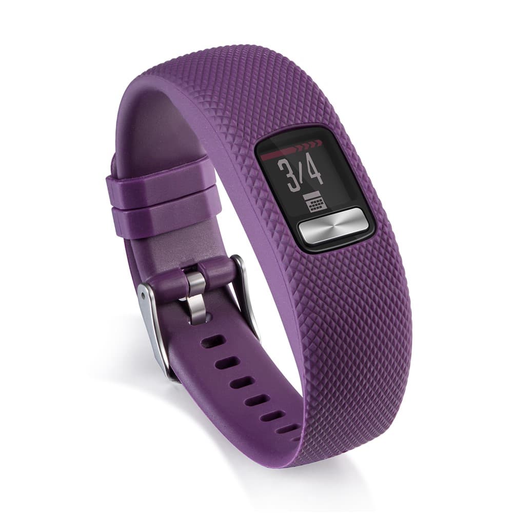 Lozenge Texture TPE+TPU Silicone Watch Strap for Garmin VivoFit 4 - Purple