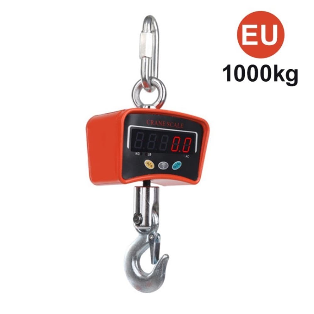 300kg / 500kg / 1000kg Digital Hanging Scale LED Display Mini Crane Scale for Fishing Weigh Luggage Hunting - 1000kg / EU Plug
