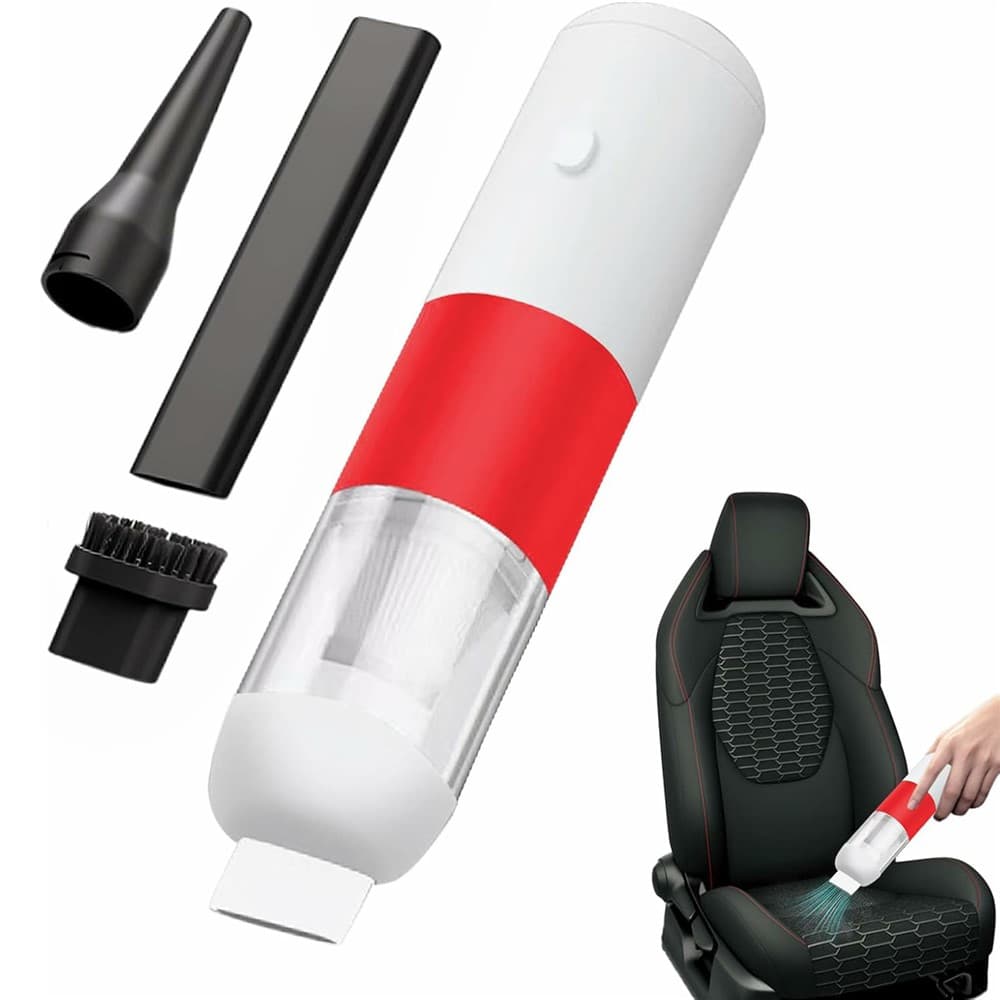 4000PA Strong Suction Wireless Car Vacuum Cleaner Low Noise Handheld Portable Dust Buster - Red