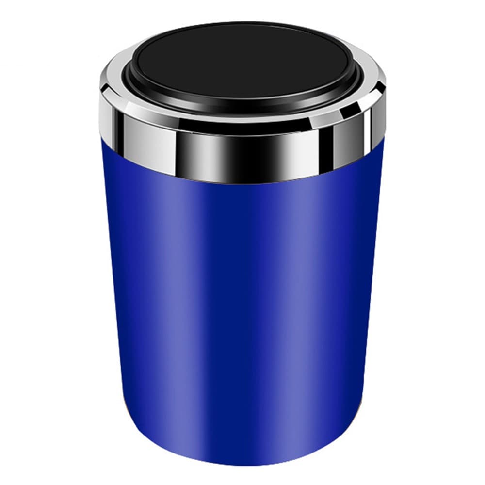ABS+Metal Liner LED Light Car Ashtray Vehicle Interior Garbage Can Ashtray with Lid - Blue
